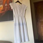 Vintage 70s Union Label Cottagecore Embroidered Pencil Midi Dress XS White Photo 6