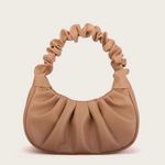 Ruched Baguette Bag Tan Photo 0