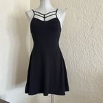 EXPRESS Black Strappy Skater Dress NWT Small Photo 1
