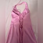 Masquerade  Strapless Pink Beaded Halter Dress Photo 7