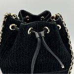 Henri Bendel  Black Sparkle Bucket Bag Gold Chain Strap Photo 1