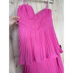 Lulus NWT  Cascading Crush Hot Pink Tiered Midi Dress Wedding Gala Banquet Sz XL Photo 3