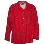 Cabela's Red Flannel Shirt Flying Geese Ducks Womens Size Medium VINTAGE Photo 2