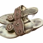 Jack Rogers  cork wedge w/gold trim size 8 thong sandals. Photo 2