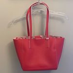 Tommy Bahama NEW Faux Pebble Leather Red Hearts Reversible Tote Bag Insert Photo 0