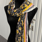 Loft Brand New Navy Gold And Pink Floral Print Modal Scarf One Size Photo 0