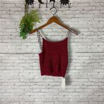 The Ragged Priest NWT Red Metallic Knit Chain Cami Tank Photo 1
