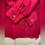 Gap NWT  Hot Pink Linen Blend Button Down Collared Shirt Soft Breathable Size S Photo 4