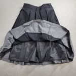 Renee C . Womens Skirt Size M Black Gray Pleated A-line Colorblock Midi Casual Photo 7