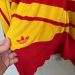 Adidas Carlo Gruber Womens Red Yellow Striped Full-Zip Knit Sweater Large Photo 6