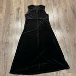 Vintage MOLLY MALLOY Dress 12 Velvet Velour Evening Sheath Maxi Black Whimsigoth Photo 2
