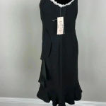 Nanette Lepore 🆕 Elegant Sleeveless Black Ruffle Dress 4🆕 Photo 1