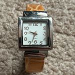 Women’s vintage orange/silver bangle bracelet watch one size measurements‎ shown Orange Photo 1