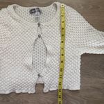 Urban Outfitters White Textured Knit Cut-Out Cardigan Photo 4
