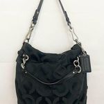 Coach  OP Art Signature Sateen Brooke Black bag handbag purse Photo 0