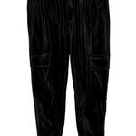 ZARA  Faux Leather Cargo Jogger Pants Drawstring Pockets Casual Black XSmall Photo 0