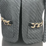 Boston Proper Vintage  Chain Detailing 3/4 sleeves Size 4 Black elegant Photo 3