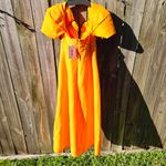 Cult Gaia  'Muna' Papaya Off-The-Shoulder Strapless Midi Dress Size 4 Photo 10