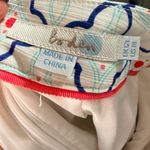 Boden Pencil Skirt Womens Sz 12L Textured White Blue Coral Geometric Print Lined Photo 2