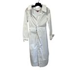 STAUD Clea White Collared Midi Shirt Dress Minimalist Chic Resort Wear Small Size 2 Photo 1