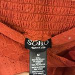 Soho Apparel  Orange Eyelet Crop Tie Front Elastic Waist Pull On Pants Medium Photo 10