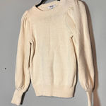 525 America 525 Sweater Pullover Crewneck Puff Sleeves Cream Ivory Beige Cotton Size Small Photo 0