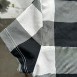 SheIn Buffalo Plaid Mock Neck Short Sleeve Crop Top in Black/White - Size Small Photo 16