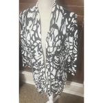 Cyrus  Women’s Animal Print Open Front Cardigan Black White Long Sweater Size L Photo 1