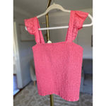 Old Navy  Smocked Top Cotton 100% Cottagecore Summer Bright Coral Coastal Beach Photo 5