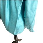Partners Women’s Vintage 100% Silk Shirt Teal Long Sleeve Shoulder Pads Small Blue Photo 9