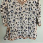 Gretchen Scott  Peace Sign V Neck Cotton Tunic. Size Small Photo 7