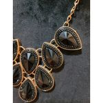 Charming Charlie Women's Statement Black Teardrop Bib Necklace Photo 3