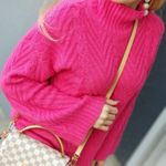 Free People Mock Neck Bell Sleeve Sweater Hot Pink XL Photo 1