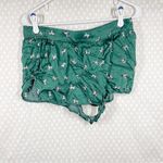 Anthropologie Green Satin Dog Print Pajama Set Photo 2