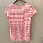 Caslon  Modal/Cotton blend striped Tshirt, long fit, short sleeve, pink &white Photo 3