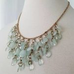 Cascading Mint Faux Glass Cascading Chain Necklace Green Photo 6