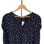 Full Moon Maternity Reece Mixed Material Top Navy Copper Dot 2X NWT StitchFix Blue Size undefined Photo 3