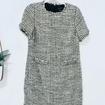 Ann Taylor Shimmer Tweed Pocket Shift Short Sleeve Dress Yellow Size 10 Photo 2