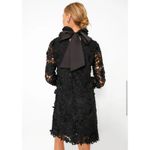 Tuckernuck NWT  Guipure Lace Daphne Dress Black Ruffle Neck Bow Back Size Small Photo 2