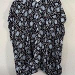 Loft π¦ Lightweight Blue Paisley Coverup Short Sleeve Cardigan Blouse Small Photo 0