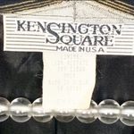 Vintage Kensington Square Size Small Print Black Shirt Front Pocket Blazer Photo 3