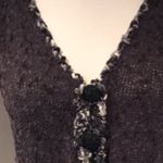 Anthropologie Hand Knit Cardigan Vest with Black Embellished Buttons Photo 6