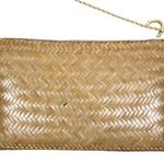 Vintage Pink Floral Hand Painted Woven Wicker Purse Pocketbook Bag Photo 3