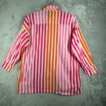 Beach Riot Alexa Button Down Shirt Long Sleeve Striped Cover Up Pink Orange L/XL Photo 2