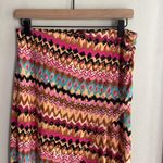 BODEN Side Split Jersey Midi Skirt Multi Textured Ikat Pink Size 8 Photo 3