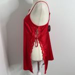 NWT Avid love red hot lingerie. Silky soft with lace. Ties at sides. Size Small. Red Photo 1