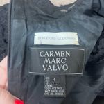 Carmen Marc Valvo  -‎ Black Floral Embroidered Dress Sz 4 Photo 2