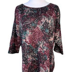 2/$20 Bobbie Brooks Round Neck 3/4 Sleeve Paisley Floral Blouse Knit Top sz XL Pink Photo 0