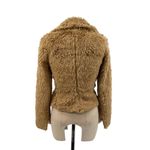 Betsey Johnson  Vintage 1990's Teddy Crop Faux Fur Jacket Tan Brown‎ Size 2 Photo 7