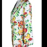 LC Lauren Conrad Women’s White Ruched Sleeves Fruit Sz L Apples Lemons LN Photo 6